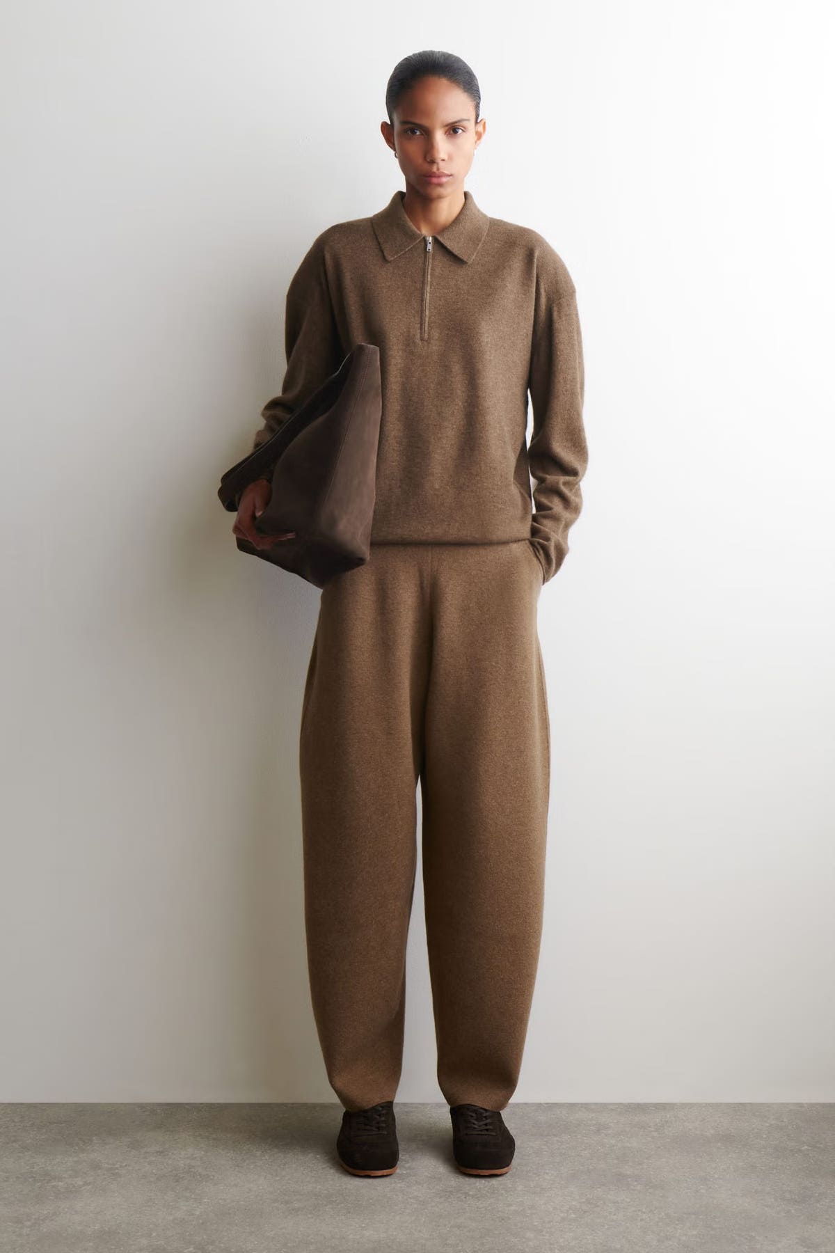 Merino Wool-yak Zip-up Polo Shirt | COS Kuwait
